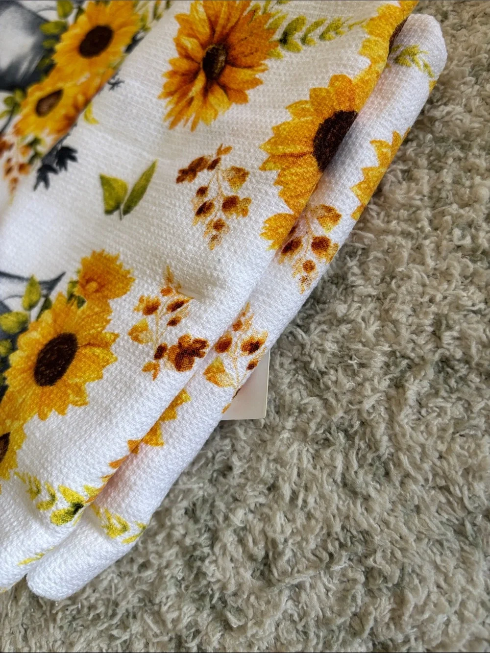 Harvest Sunflower Bouquet Kitchen Towels Set of 2 NWT Cotton 18x28”